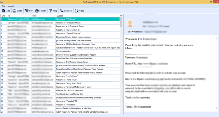 Show Preview of Scanned Outlook Express Emails